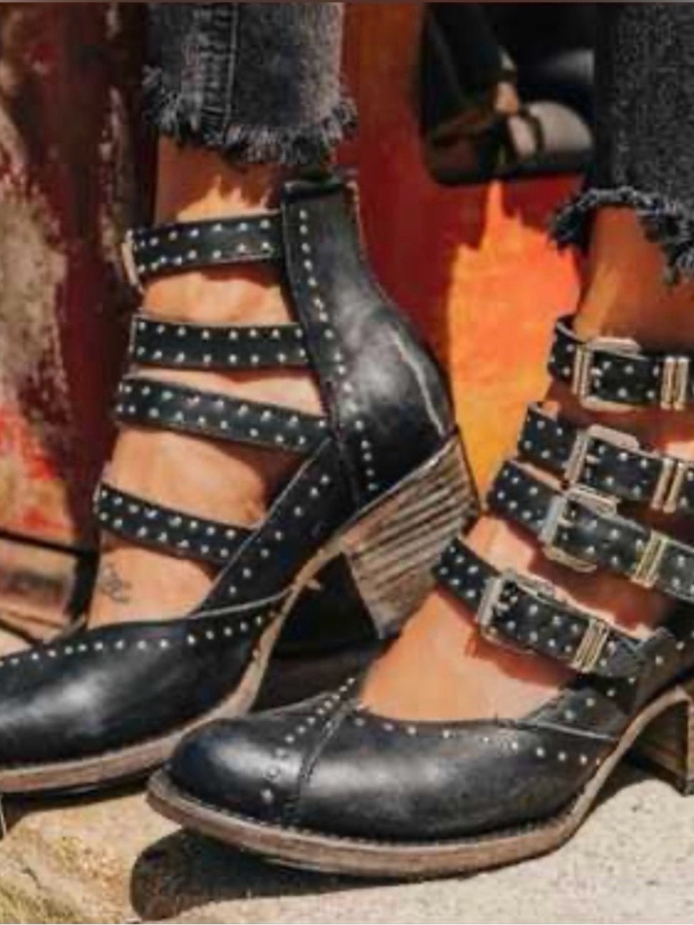 Felicity Freebird by Steven Black Studded Strappy Ankle Booties